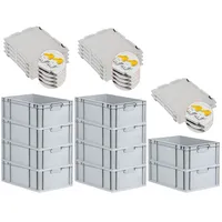 Proregal 10x Eurobox NextGen Grip mit Scharnierdeckel und gelben