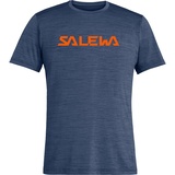 Salewa Puez Hybrid 2 Dry M S/S Tee T Shirt, Navy Blazer Melange, S