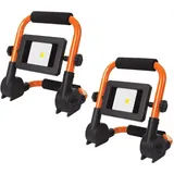 Led Baustrahler 2er Set Klappbar, 1,5m Kabel (b 26, H 24, T 7 Cm) Ip65, 10 Watt