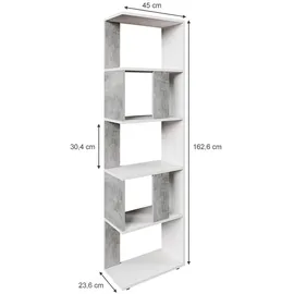 Vicco Raumteiler 45 x 24 x 163 cm Grau/Weiß