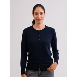 CASH-MERE.CH Strickjacke Rundhalsausschnitt Blau S