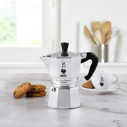 Bialetti Moka Express Espressokocher, Aluminium, 3 Tassen