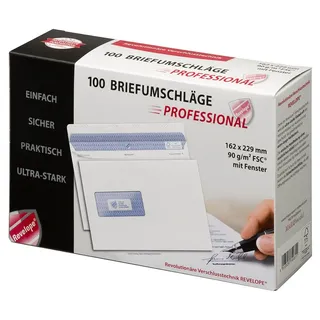 MAILmedia Briefumschläge Revelope® DIN C5 mit Fenster offset weiß selbstklebend 100 St.