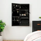 vidaXL Spiegel-Schmuckschrank mit LED-Beleuchtung Wandmontage, Schwarz