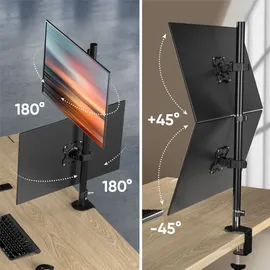 ONKRON doppel Monitorhalterung für 13-34", bis 8 kg, VESA 75x75-100x100, dual Monitor Arm Stand verstellbar Schwarz