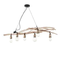 Ideal Lux Driftwood sp6, Holzpendelleuchte,