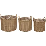 Set mit 3 Blumentöpfen PENDULA PE Rattan Natürlich