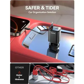 Joyroom JR-CCL05 30W 4-in-1 Autoladegerät mit 2 integrierten Kabeln - Dunkelgrau