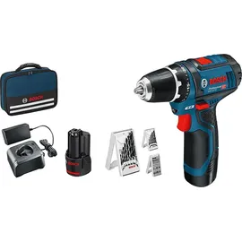 Bosch GSR 12V-15 Professional inkl. 2 x 2 Ah + 39-tlg. Zubehör 0615990GB0