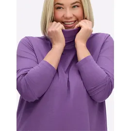 sheego Langarm-Shirt in lila-meliert | Gr.: 52/54