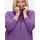 sheego Langarm-Shirt in lila-meliert | Gr.: 52/54