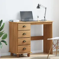 VidaXL Schreibtisch 'ASKIM'mit Schubladen 95x40x75 cm Massivholz Kiefer