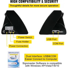 Vevor Vinyl Schneideplotter 870 mm Folienschneider Leistung 95 W Spannung AC 85-264 V, Plottermaschine Halbautomatisch mit Ständer, Signmaster-Software, Aluminiumlegierung, ARM, DMPL / HPGL, Windows