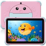 ascrecem Kinder Tablet 10 Zoll Android Tablet für Kinder mit WiFi Doppelkamera IPS Display Quad Core 32GB,Kindertablet ab 3-14 Jahre mädchen Junge,Kleinkind Tablet PC mit kindersicherer Hülle (Rose)