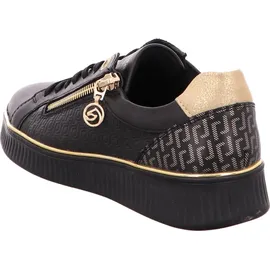 REMONTE Schnürschuhe in schwarz/schwarz/alloy/ginger-gold | Gr.: 42