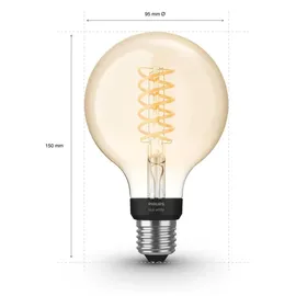 Philips Hue White Filament Globe 68888200 7W E27