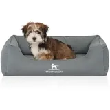 Knuffelwuff Orthopädisches Wasserabweisendes Hundebett Leon aus Velour - petrol