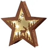 Gravidus 10 LED Weihnachtsstern Holz Warmweiß Deko