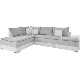INOSIGN Ecksofa INOSIGN "Night & Day L-Form, B: 324 cm", grau (hellgrau), B:324cm H:95cm T:218cm, Struktur ( 100% Polyester);Luxus-Microfaser (100% Polyester), Sofas, Ecksofa, mit Bettfunktion, Bettkasten & 3 Zierkissen, Boxspringbett 180x200 cm, Topseller