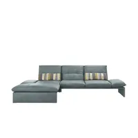 KOINOR Leder-Ecksofa  Humfrey ¦ blau ¦ Maße (cm): B: 314 H: 93 T: 159