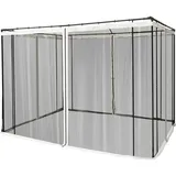 Outsunny Moskitonetz für 3x3 Pavillon 4 Seitenteile Fliegennetz mit Haken Reißverschluss Mückennetz Insektenschutz Fliegengitter Nylon-Mesh