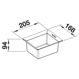 Blanco Universalbox 205 x 9,4 cm Farbe Schwarz