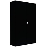 LÜLLMANN Stahlschrank 530389 tiefschwarz 120,0 x 60,0 x 195,0 cm, aufgebaut