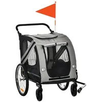 PawHut D00-P012 Haustier-Kinderwagen Grau