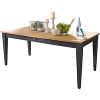 Woodroom Oslo Esstisch Tisch, Kiefer massiv, Grau gewachst, 180x90 cm