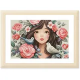 Lanarte Kreuzstich Stickpackung Sie tauchte in Rosen ein, Zählmuster, 43x29cm