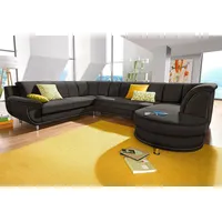TRENDMANUFAKTUR Wohnlandschaft "Rondo, wahlweine mit Federkern, Breite 320cm, U-Form", braun, B:320cm H:85cm T:94cm, Softlux-Kunstleder;Primabelle-Microfaser;NaturLeder (handschuhweiches Rindsleder in Sitz und Rücken mit SOFTLUX-Kunstleder als Korpus-Bezug);Struktur (23% 