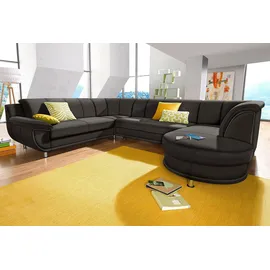 TRENDMANUFAKTUR Wohnlandschaft "Rondo, wahlweine mit Federkern, Breite 320cm, U-Form", braun, B:320cm H:85cm T:94cm, Softlux-Kunstleder;Primabelle-Microfaser;NaturLeder (handschuhweiches Rindsleder in Sitz und Rücken mit SOFTLUX-Kunstleder als Korpus-Bezug);Struktur (23% 
