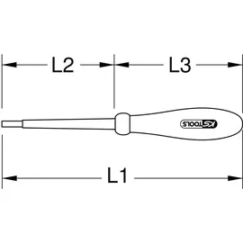 KS Tools Innenvierkant-Schraubendreher #2, 180 mm