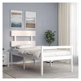 furnicato Bett Seniorenbett aus massivem Kiefernholz Weiß 195,5 x 95,5 x 81 cm (1-tlg) weiß 95.5 cm x 195.5 cm x 81 cm