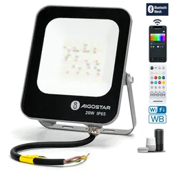 Aigostar 20w Smart LED RGB Fluter Strahler Bluetooth mit APP oder Fernbedienung Steuerung Dimmbar