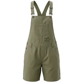 Gardena Damen Latzhose Jeans Latzshorts kurze Hose Baumwolle Olivgrün, Gr. 46