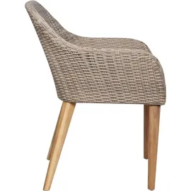 vidaXL Polyrattan Garten-Essgruppe 7-tlg. braun 3068830