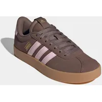 Sneaker ADIDAS SPORTSWEAR "VL COURT 3.0", Damen, Gr. 42,5, earth strata, clear pink, gold metallic, Leder, Synthetik, Schuhe Sneaker, inspiriert vom Design des adidas samba
