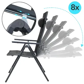 CASARIA Gartenstuhl Bern Premium 69 x 69 x 112,5 cm grau 4 St.