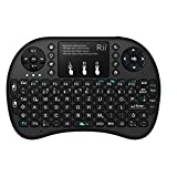 Rii Mini i8+ Wireless (QWERTZ) - Mini Beleuchtete Tastatur mit Multi-Touch Maus-Pad für Smart TV, Mini PC, HTPC, Computer und Konsolenspiele