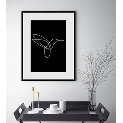 Bild QUEENCE "Flash", schwarz (farbe rahmen: schwarz, farbe bild(er): schwarz), B:30cm H:40cm, Acrylglas, Papier, Holz, Bilder, HD Premium Poster-Druck inkl. Holzrahmen