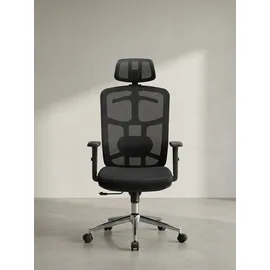 KADIMA DESIGN Bürostuhl Mesh Schwarz-Silber