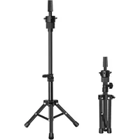 Puppenkopfständer, Friseur Übungskopfhalter Übungskopfständer Übungskopf Dreibein Stativ, Trainingsköpfe Ständer Puppenkopf perrückenkopf halter Perückenständer für Mannequinkopf (Schwarz)