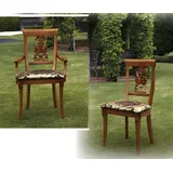 Stuhl Braun Design Wohnzimmer Esszimmer Holz Stühle Polster mit Armlehne Barock