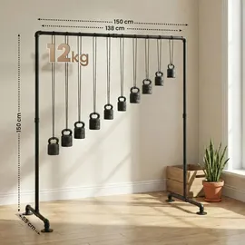 deluke Garderobenständer Moritz 150 x 55 x 150 cm Schwarz