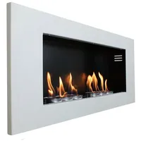 Kaminbau Mierzwa Echtfeuer-Dekokamin Aurora (Supreme, Brenngel & Bio-Ethanol Kamin inkl. 6 Brenndosen & Keramische Watte), Farbwahl, Gelkamin, Ethanolkamin, Kaminofen, Wandkamin weiß