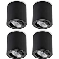 Sweet Led Aufbauspot GU10 Schwarz gebürstet – 4er Set