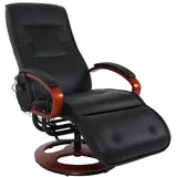 berlinlodge Massagesessel Athene Kunstleder 69 x 118 x 143 cm Schwarz mit Massagefunktion