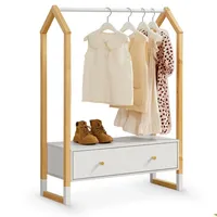 Juskys Kinder Kleiderständer Filla mit großer Schublade, - Kindergarderobe