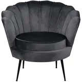 VCM Calais Sessel Velour dunkelgrau.